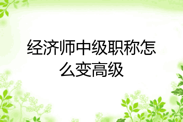 经济师中级职称怎么变高级