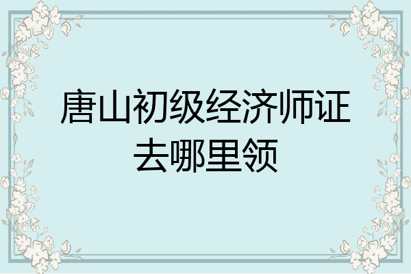 唐山初级经济师证去哪里领