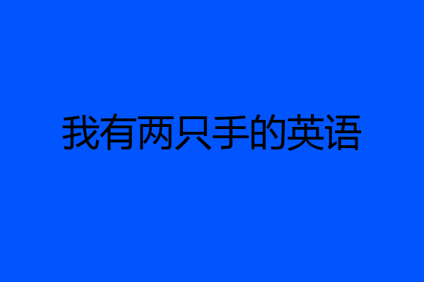 我有两只手的英语