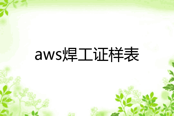 aws焊工证样表