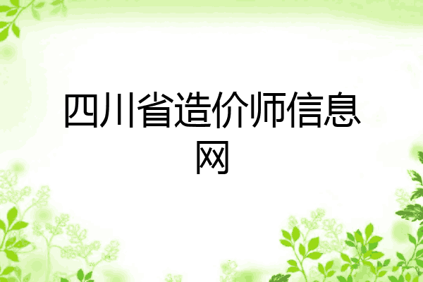 四川省造价师信息网