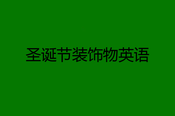 圣诞节装饰物英语
