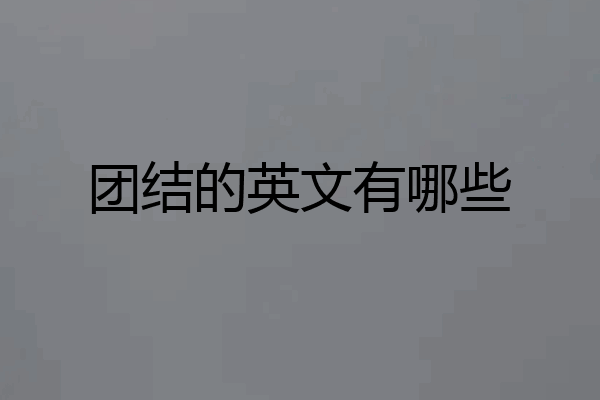 团结的英文有哪些