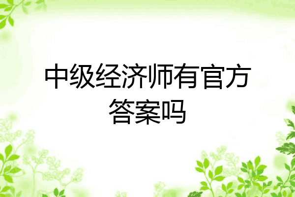 中级经济师有官方答案吗