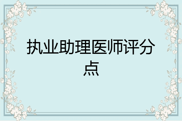 执业助理医师评分点
