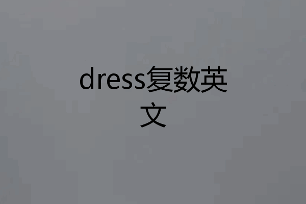 dress复数英文