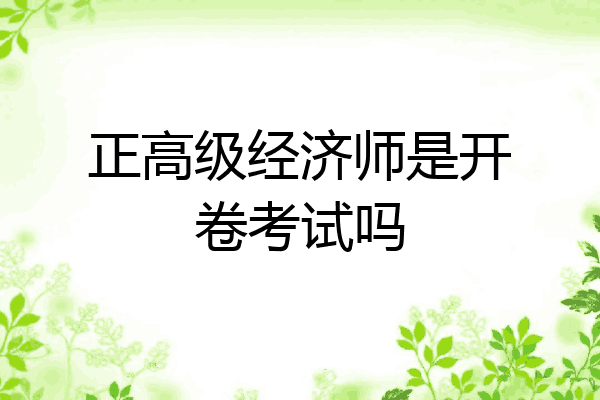 正高级经济师是开卷考试吗