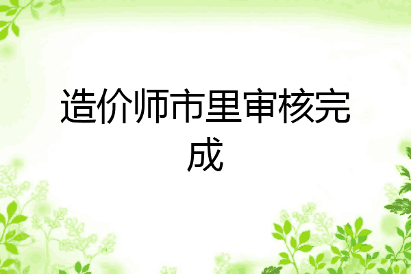 造价师市里审核完成