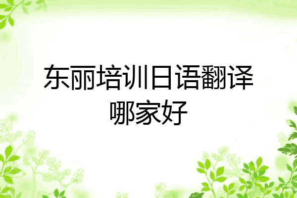 东丽培训日语翻译哪家好