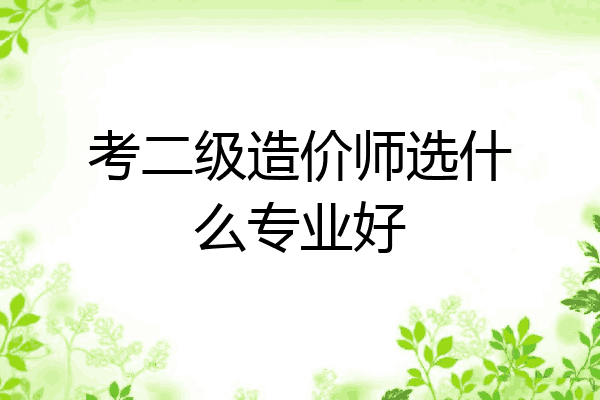 考二级造价师选什么专业好