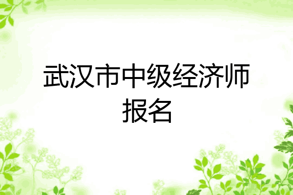 武汉市中级经济师报名