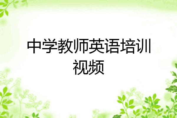 中学教师英语培训视频