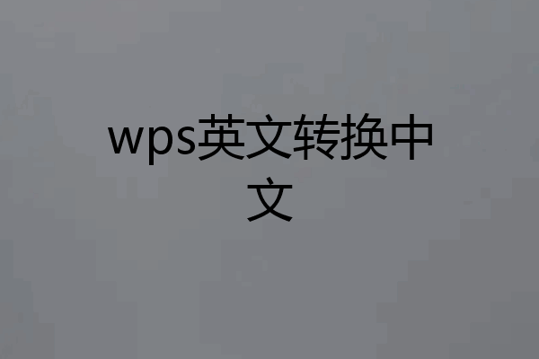 wps英文转换中文