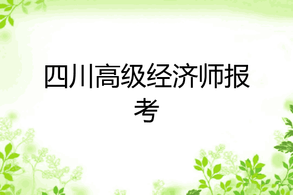 四川高级经济师报考
