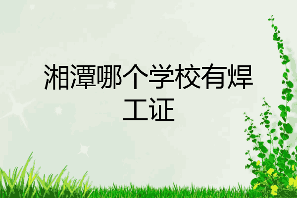 湘潭哪个学校有焊工证