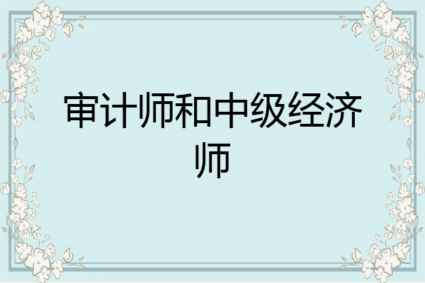 审计师和中级经济师