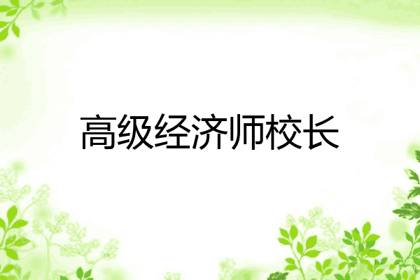 高级经济师校长
