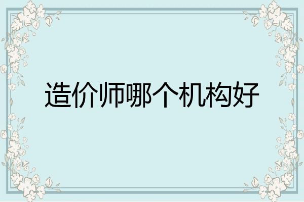 造价师哪个机构好