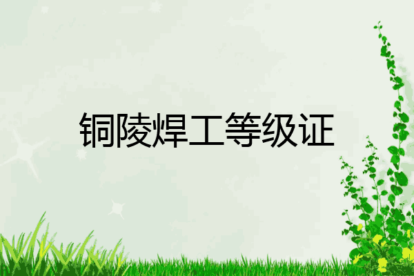 铜陵焊工等级证