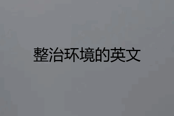 整治环境的英文