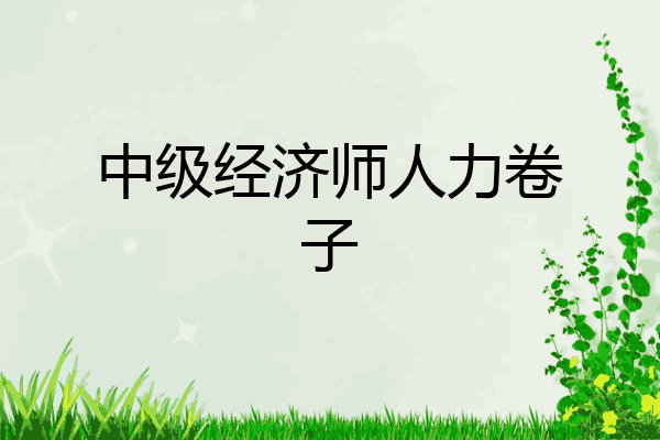 中级经济师人力卷子