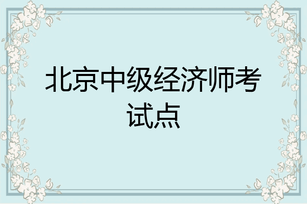 北京中级经济师考试点
