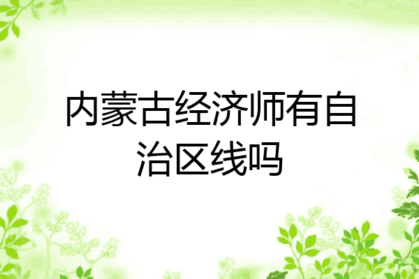 内蒙古经济师有自治区线吗