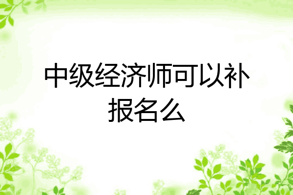 中级经济师可以补报名么