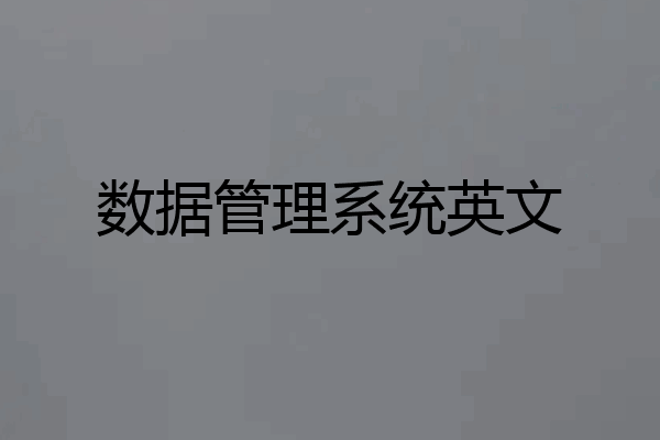 数据管理系统英文
