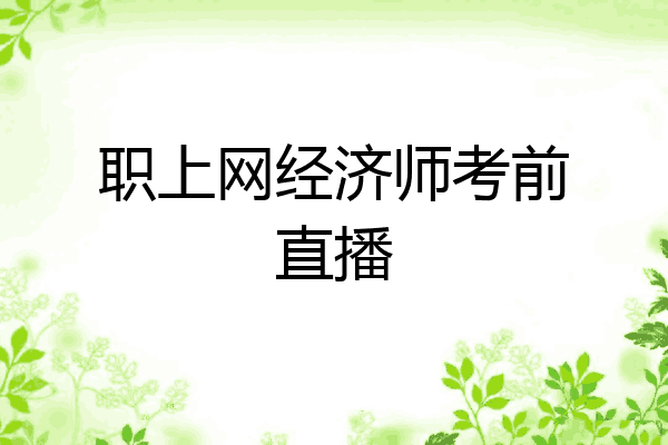 职上网经济师考前直播