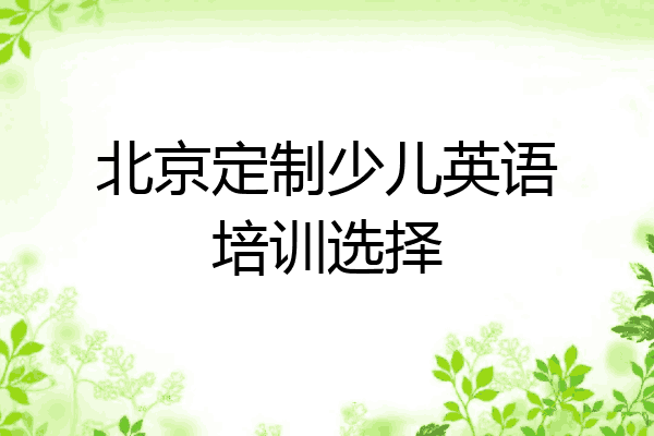 北京定制少儿英语培训选择