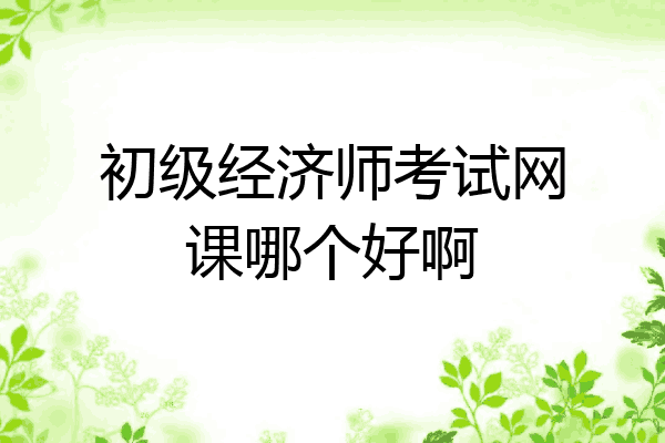 初级经济师考试网课哪个好啊