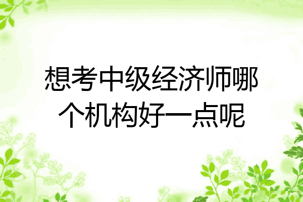 想考中级经济师哪个机构好一点呢