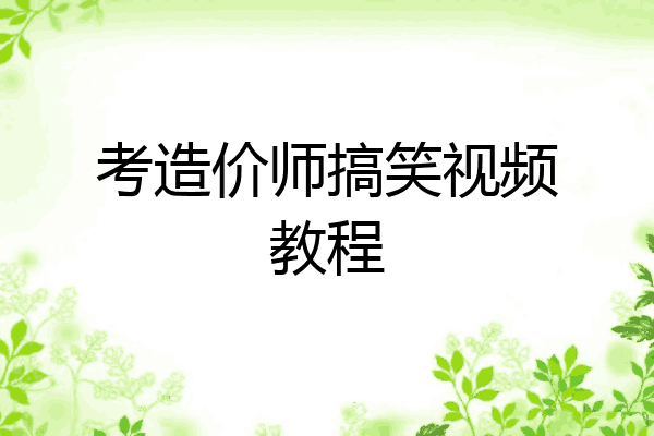 考造价师搞笑视频教程