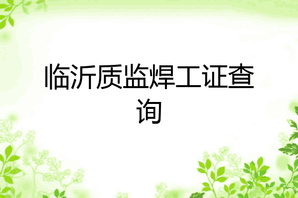 临沂质监焊工证查询