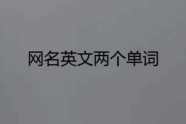 网名英文两个单词