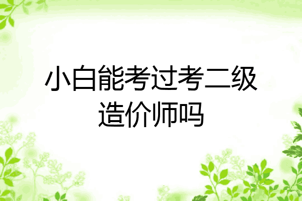 小白能考过考二级造价师吗