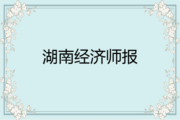 湖南经济师报