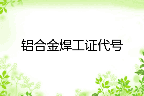 铝合金焊工证代号