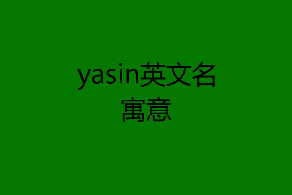 yasin英文名寓意