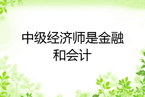 中级经济师是金融和会计