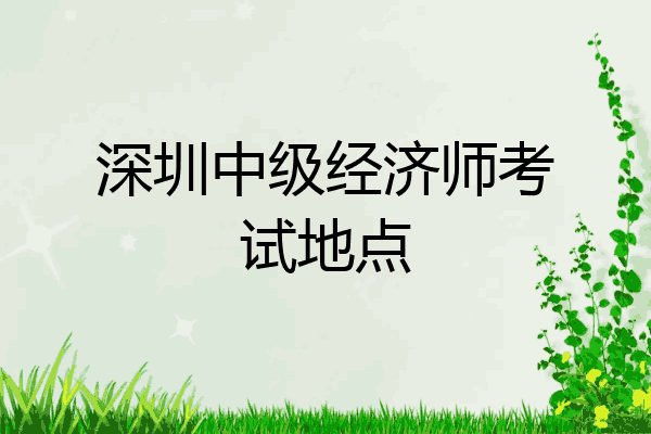 深圳中级经济师考试地点
