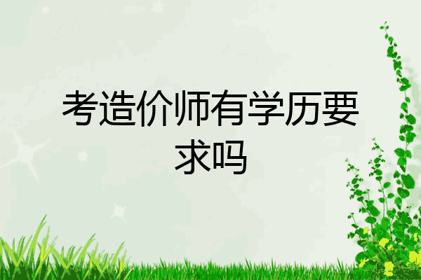 考造价师有学历要求吗