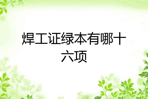 焊工证绿本有哪十六项