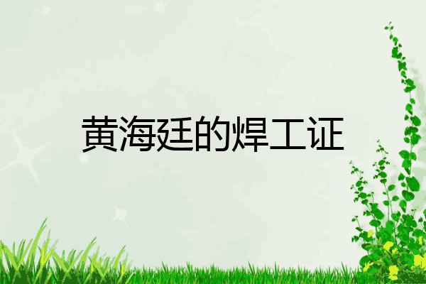 黄海廷的焊工证