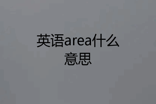 英语area什么意思