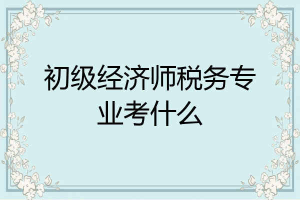 初级经济师税务专业考什么