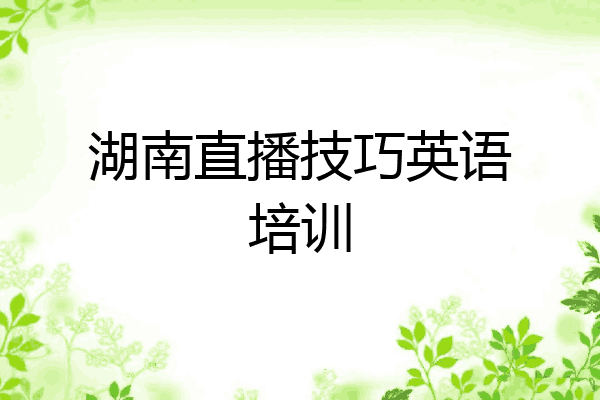 湖南直播技巧英语培训