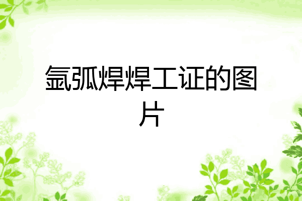 氩弧焊焊工证的图片
