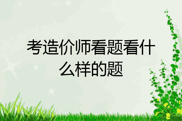 考造价师看题看什么样的题